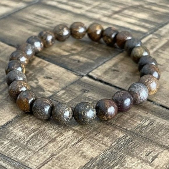 8mm Bronzite Chakra Stretch Bracelet - Picture 3 of 4